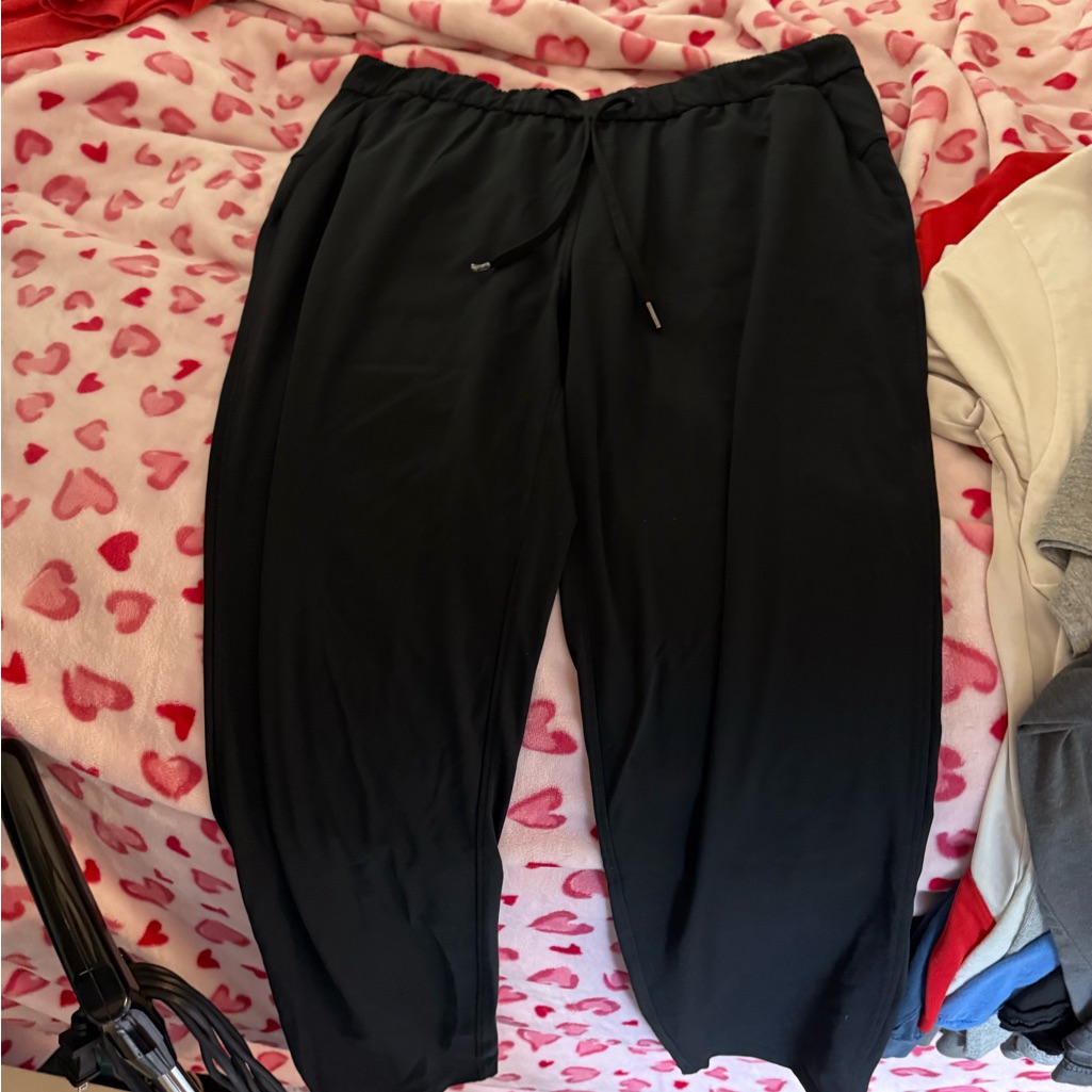 Athletic Business Casual Black Drawstring Pants